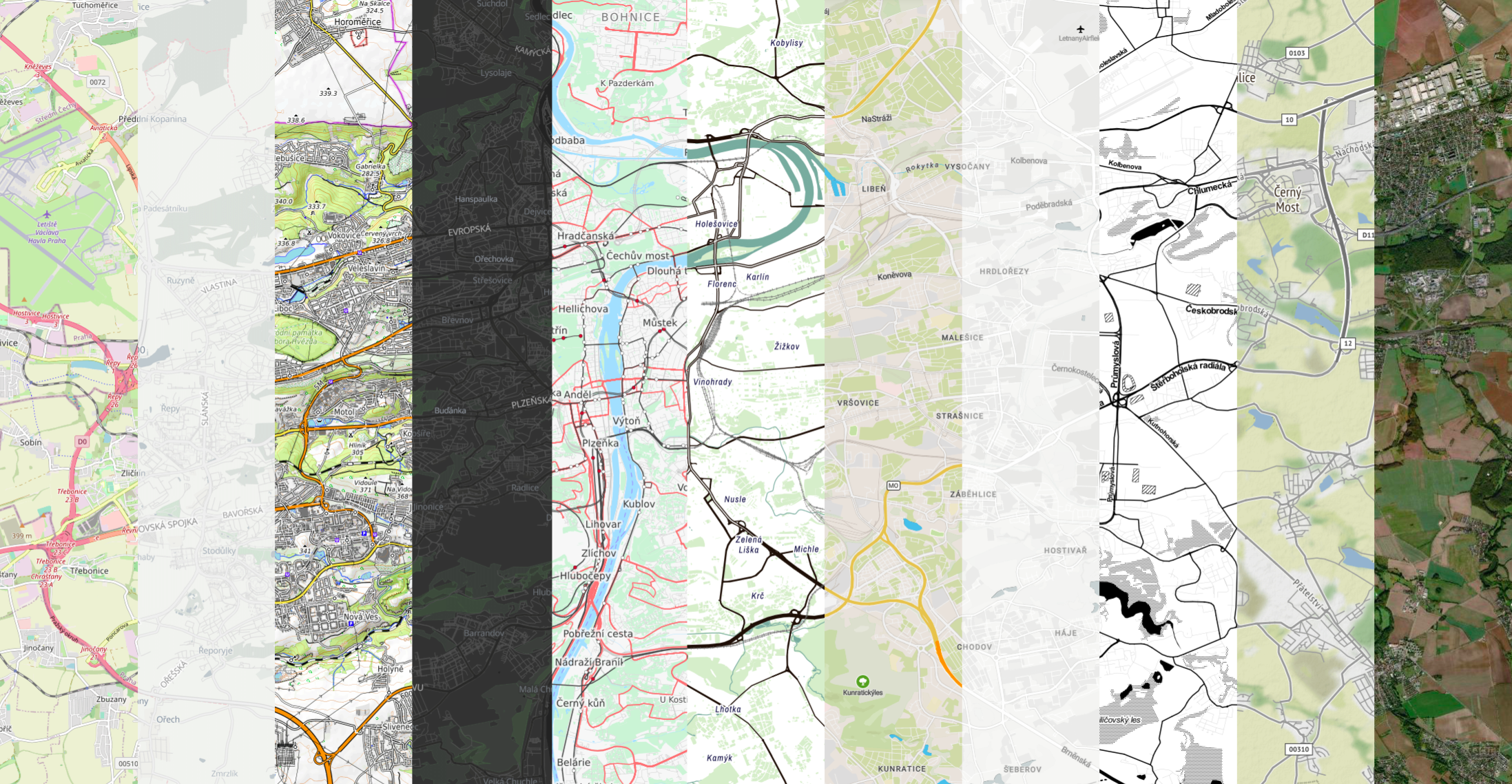 Image illustrating various basemaps